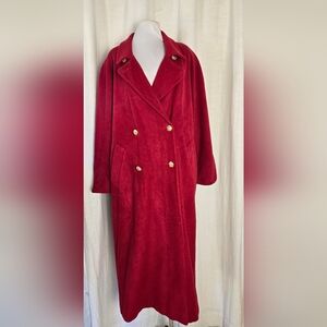 Vintage Pierrette Cashmere Double Breasted Made In Switzerland Red Coat